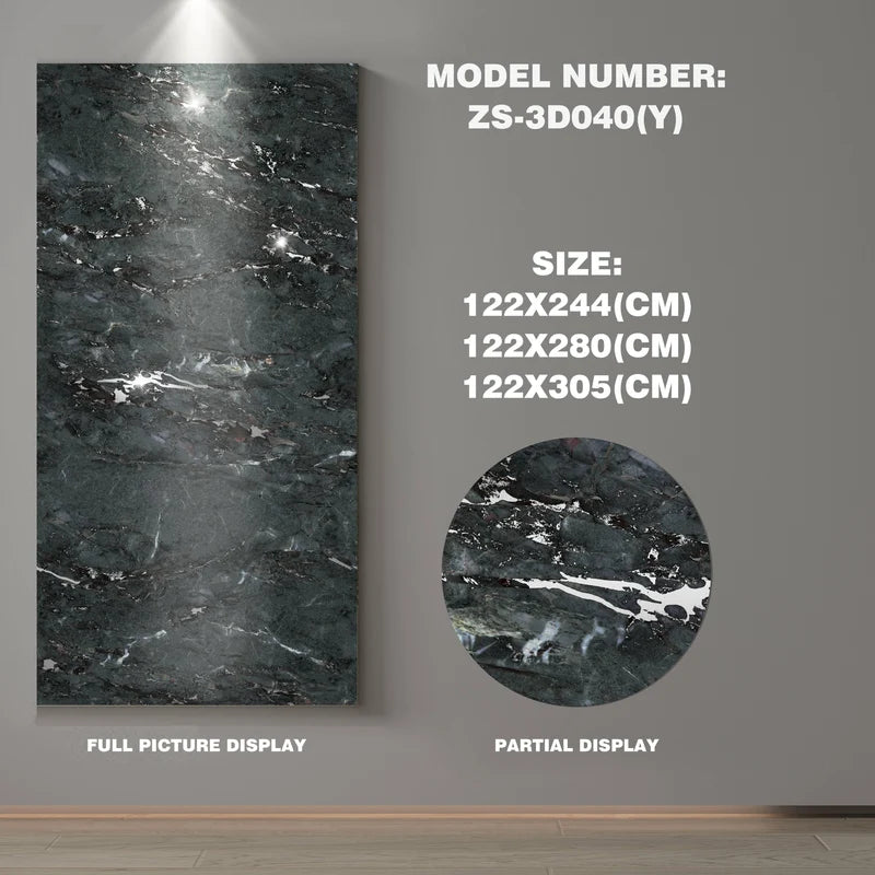 Luxury Art Glass & Marble Effect Wall Panel Sheet | ZS-3D031