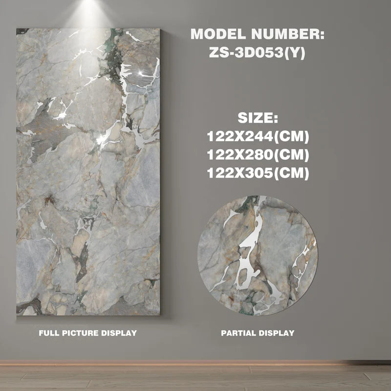 Luxury Art Glass & Marble Effect Wall Panel Sheet | ZS-3D031