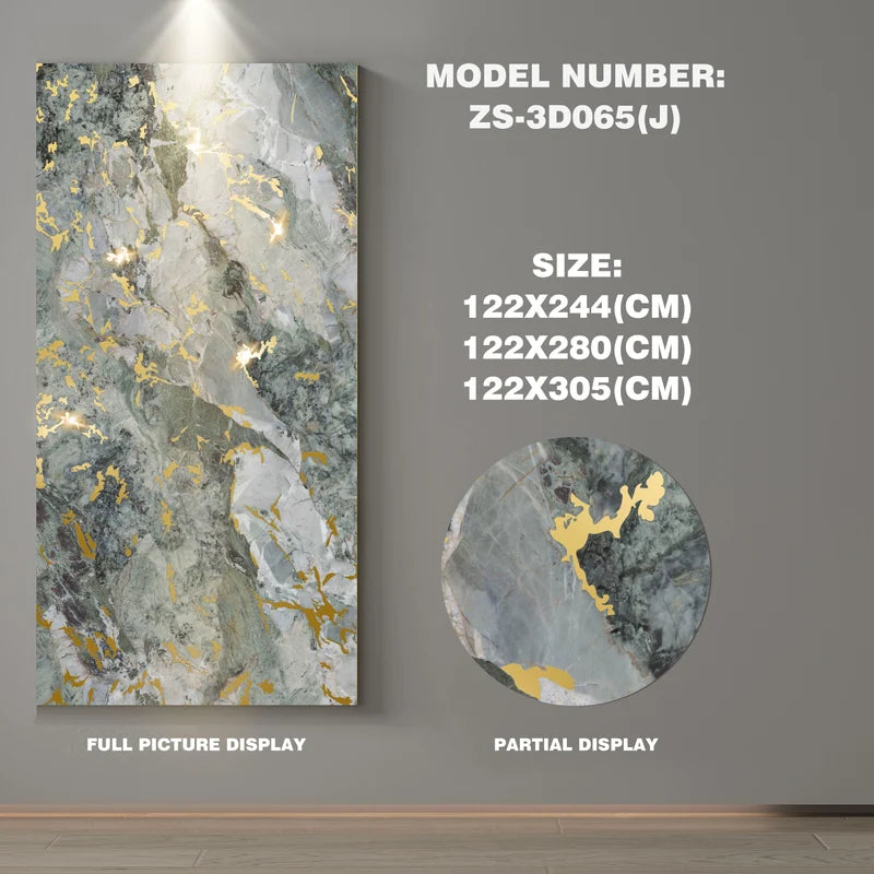 Luxury Art Glass & Marble Effect Wall Panel Sheet | ZS-3D031