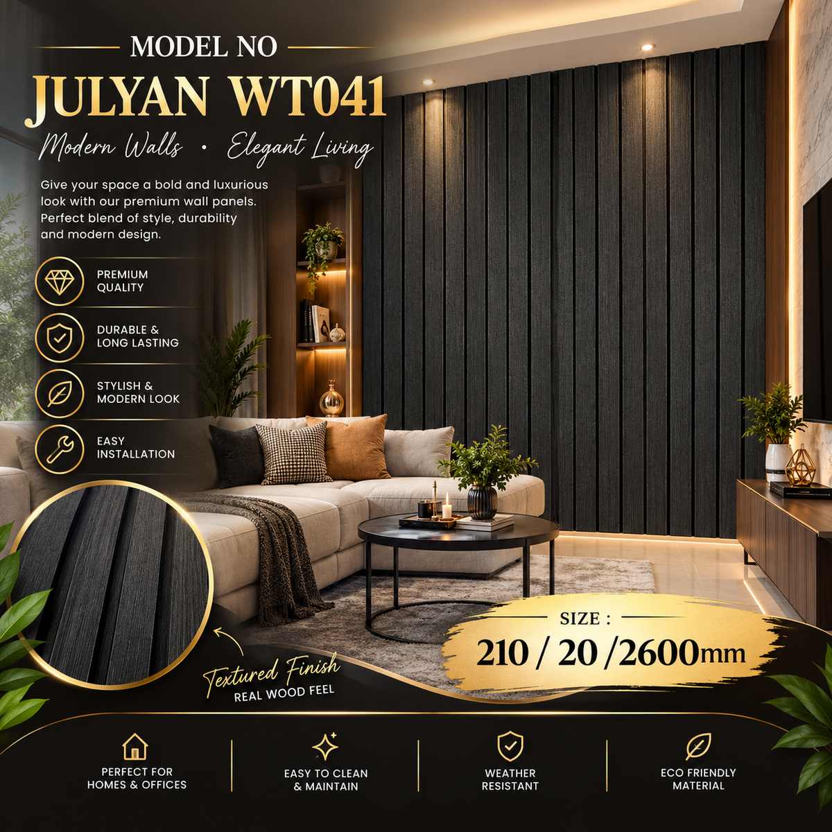 Julyan Linear Architectural Wall Panel | Model WT041