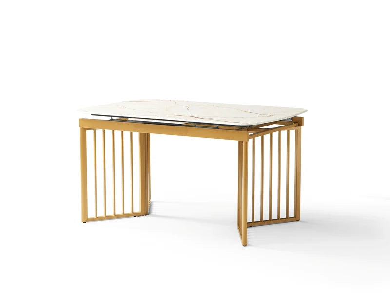 Modern Stone & Marble-Effect Dining Table | Fixed & Extendable