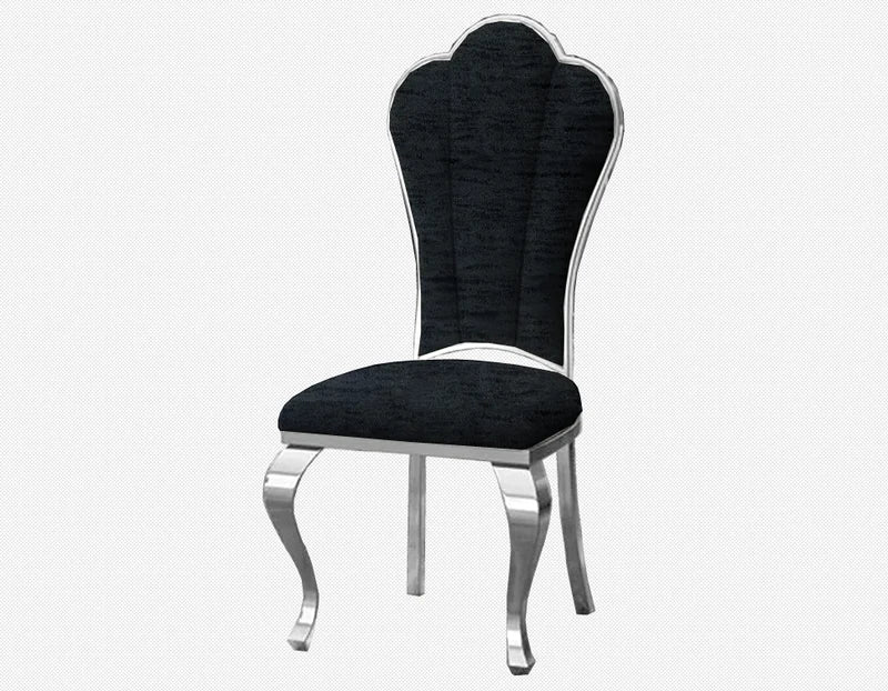 Luxurious Royal Crown Back Dining Chair with Metallic Frame