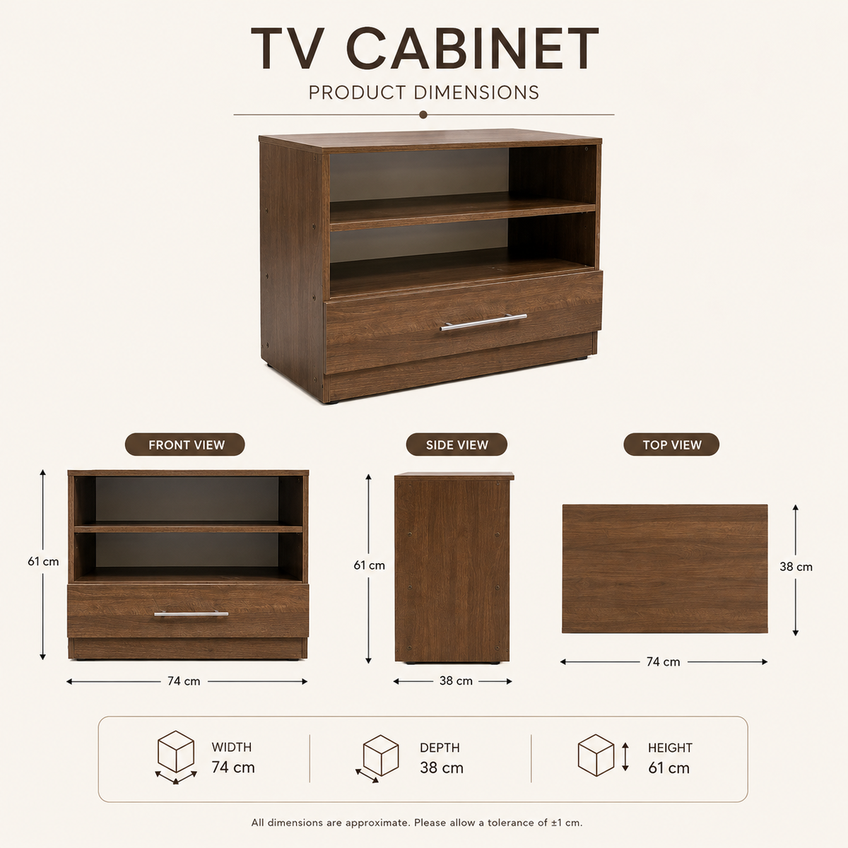 Modern 5-Drawer Wooden Chest of Drawers | Bedroom Storage Unit