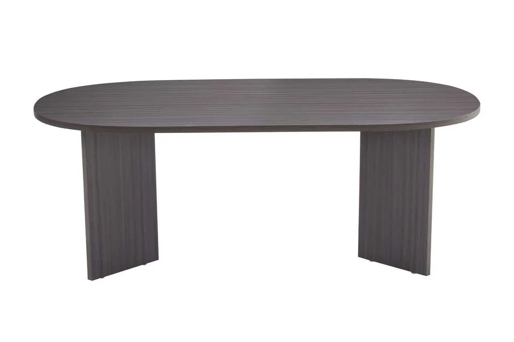 Modern Oval Coffee Table with Stone-Effect Finish