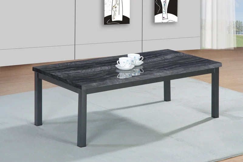 Modern Style Gloss Coffee Table with MDF & Metal Frame