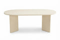 Modern Oval Coffee Table with Stone-Effect Finish