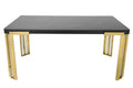 Daisy Modern Luxury Dining Table with Gold Frame & Marble-Effect Top