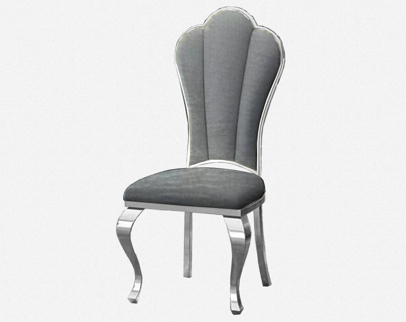 Luxurious Royal Crown Back Dining Chair with Metallic Frame