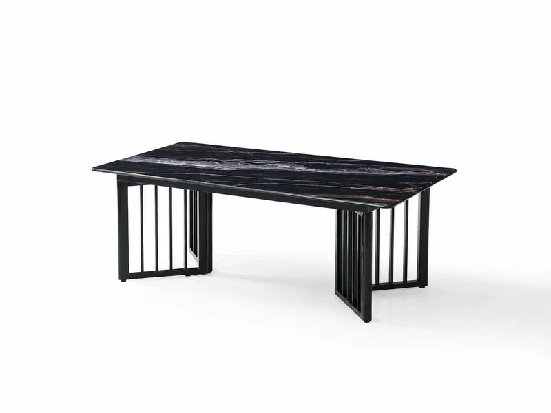 Modern Rectangular Stone Top Coffee Table | 120cm Living Room Center Table