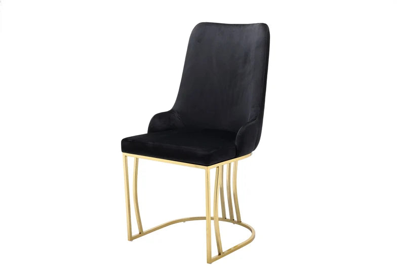 Luxury Velvet & Faux Leather Dining Chairs with Knocker Back (2pcs Set)