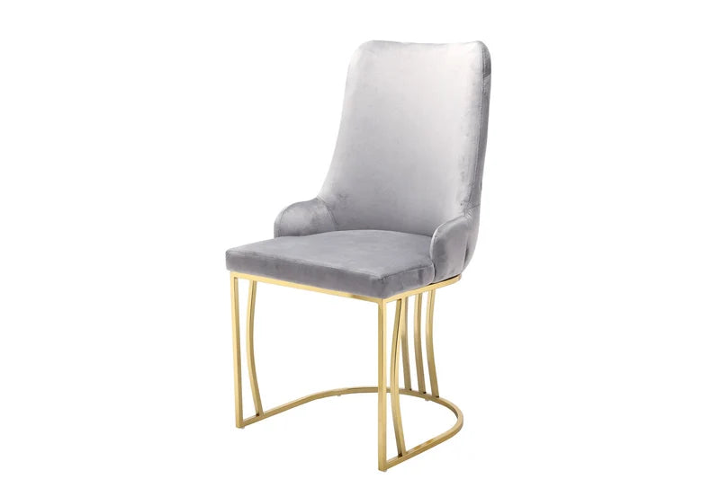 Luxury Velvet & Faux Leather Dining Chairs with Knocker Back (2pcs Set)