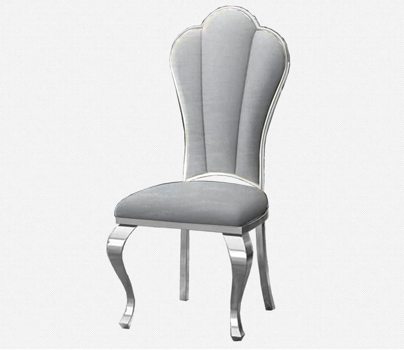 Luxurious Royal Crown Back Dining Chair with Metallic Frame