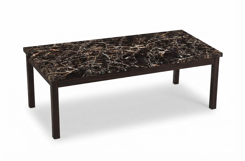Modern Style Gloss Coffee Table with MDF & Metal Frame