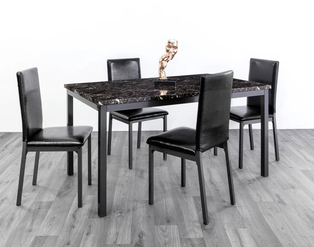 Ruby MDF Marble Effect Dining Table Set