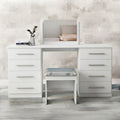 Modern 8-Drawer Dressing Table with Mirror & Stool | Bedroom Vanity Set