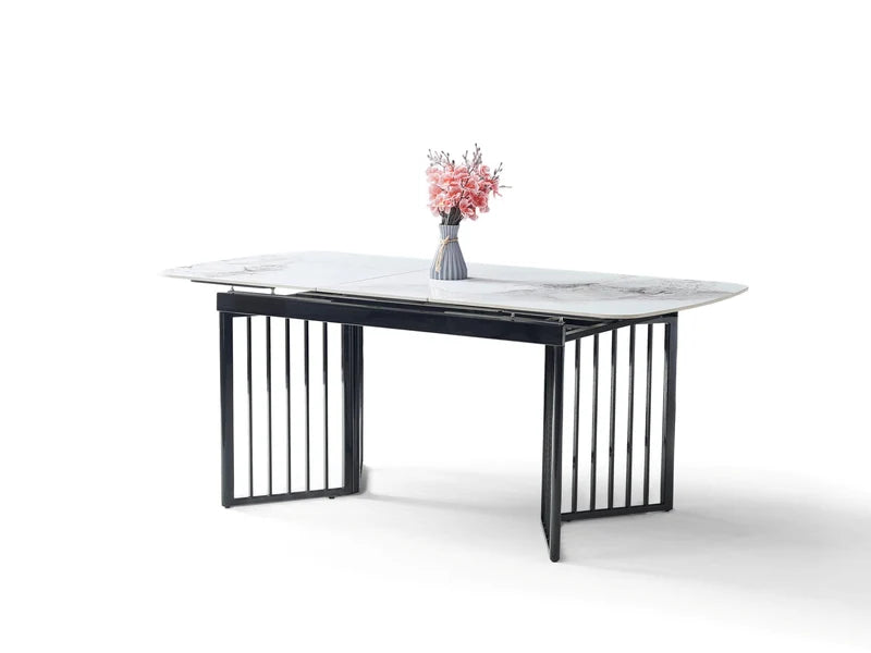Modern Stone & Marble-Effect Dining Table | Fixed & Extendable
