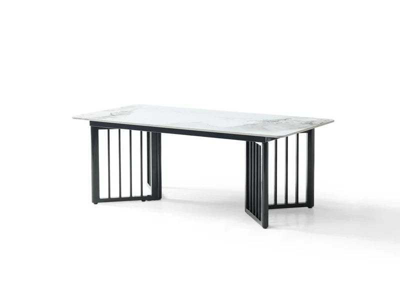 Modern Rectangular Stone Top Coffee Table | 120cm Living Room Center Table